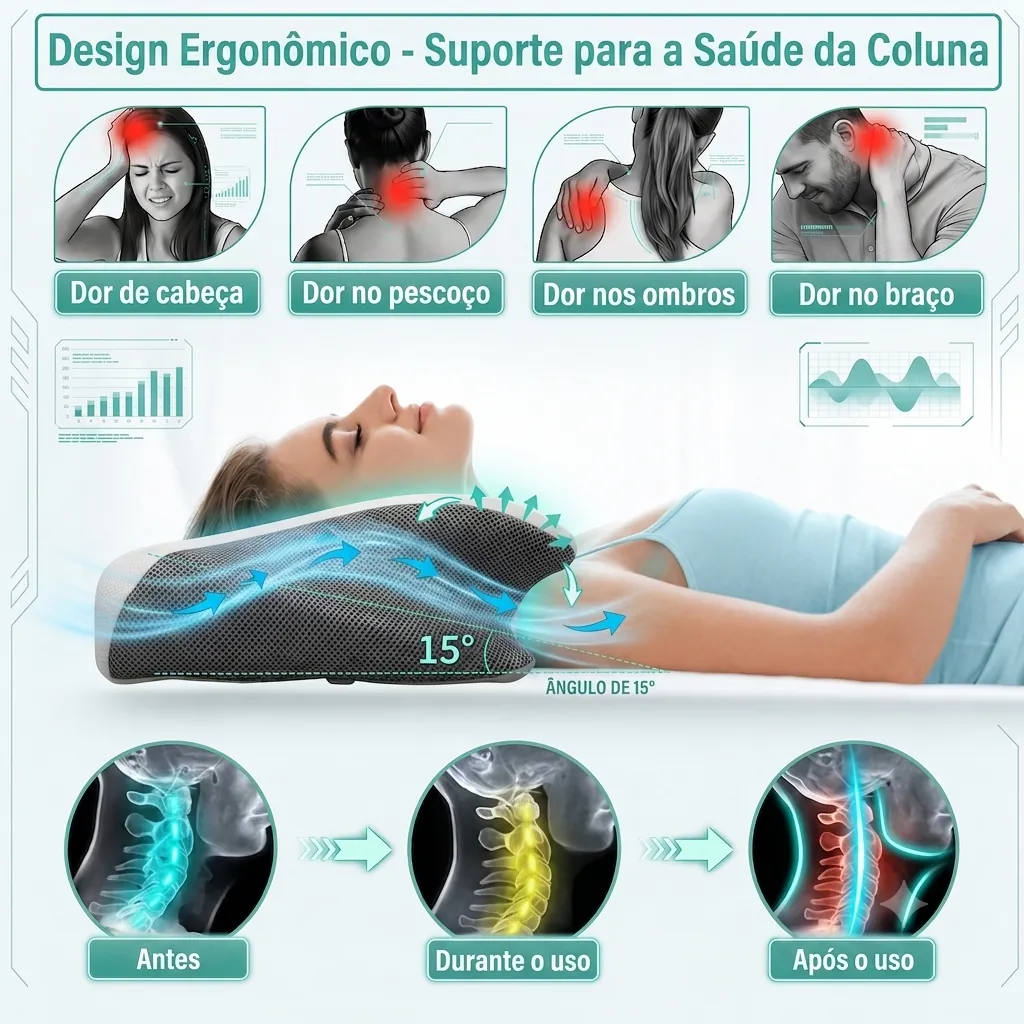 Almofada cervical TRYLUXE para um alinhamento natural da coluna